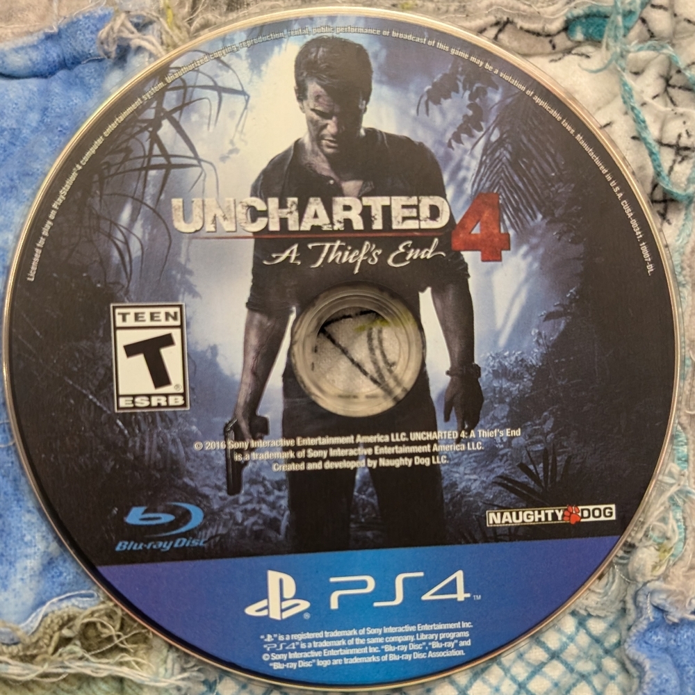 Sony Uncharted 4: A Thief's End PS4 Disc - Blue, Black, White, Red